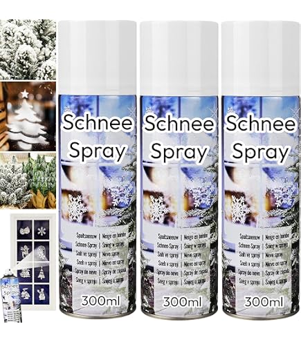Kit Décoration Noël : 8 Pochoirs + Spray à Neige 250 Ml - Créer Des Motifs Sur Vitres, Murs, Tissu, Pour Décorations Festives