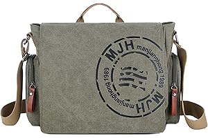 FSD.WG Torba listonoszka dla mężczyzn, płócienna, podróżna torba na ramię 13,5 cala, torby na laptopa, torba na książki