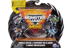 Monster Jam, Official Mini 5-Pack with Mystery Collectible Monster Truck, 1:87 Scale, Kids’ Toys for Boys and Girls Ages 3 and up