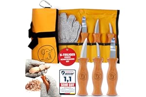 ‎ELI Eli® Schnitzmesser Kinder Set ab 6 Jahre - hochwertiges Kindermesser Schnitzset inkl. schnittfeste Handschuhe - Kinderschnitzmesser - Schnitzwerkzeug - Outdoor Messer