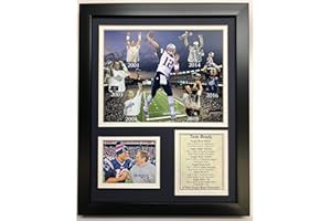 LEGENDS NEVER DIE Legends Never The NFL New England Patriots 2018 Super Bowl LIII Champions Framed Photo Collage, Tom Brady 6 -Time Champ, 12" x 15" Photo 6X
