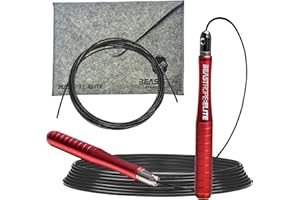 Beast Gear Speed Jump Rope for Fitness, Adjustable Aluminium Skipping Rope, Crossfit for Home Workout, Boxing, Jumping Rope with Spare Rope, MMA, HIIT Exercise for Men, Women & Children