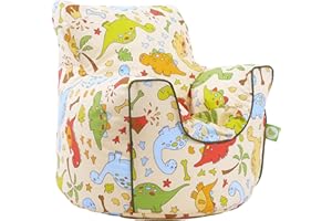 BEANLAZY Cotton Dinosaur Bean Bag Arm Chair with Beans