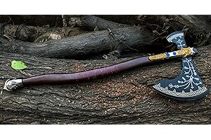 HandSmith God of War Kratos Leviathan Axe - Handmade With Genuine Leather Sheath, Viking Cosplay Armor, Prop, Replica, Costume Weapon