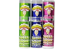 Warheads Super Sour Spray Candy Watermelon Cherry Green Apple Blue Raspberry Variety Pack 0.68 Ounce Bottles (Pack of 12) by Impact Confections