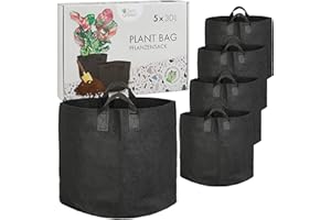 OwnGrown Set Maceteros 30L: Siembra De Patatas - Bolsa para Balcones Y Macetas 5x30 L - Jardinera Exterior 30 L
