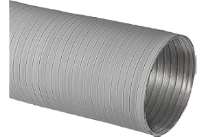 LIRAST Aluminiowy Wąż Elastyczny Ø 120 mm / 1,5 m - Biały Wąż Wentylacyjny, Rura Wentylacyjna, Wąż Wylotowy