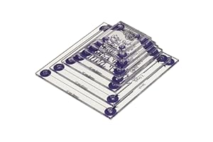 The Quilted Bear Square Quilting Templates - Set of 8 Non-Slip Clear Acrylic Patchwork Quilt Templates, Quilting Accessories for Patchwork, Dressmaking and Sewing (3/4 inch - 3 inches)