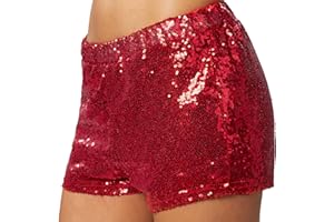 dressforfun 900996 Damen Pailletten Glitzer Shorts, sexy Kurze Hose Shorts