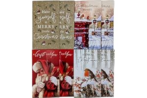 YLAB Lot de 8 enveloppes de Noël pour argent – Porte-espèces – Motif rouge-gorge traditionnel – Enfants/garçons/filles