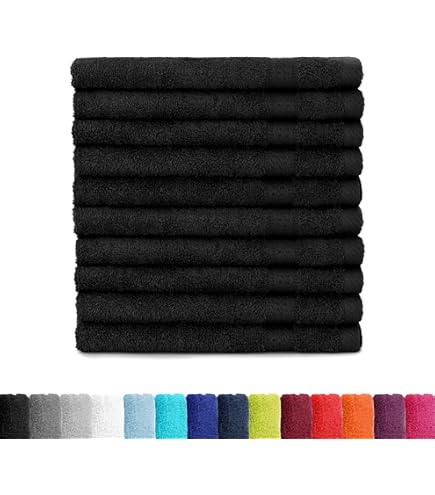 Brandsseller Set van 10 gastendoekjes, 30 x 50 cm, badstof, handdoek met ophanglus, katoen, 450 g/m², badkamer, huishouden, wit
