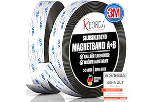 Reorda® Magnetband A B - (STARKER 3M KLEBER) Magnetstreifen für Fliegengitter & Moskitonetze für beste gegenseitige Anziehung - Magnetband selbstklebend