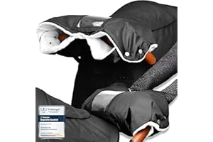 WOLKENGLÜCK® Kinderwagen Handwärmer [für alle gängigen Kinderwagen & Buggys] Extra weicher Handwärmer Kinderwagen mit integriertem Handyfach - Wasserabweisender Handmuff für Kinderwagen