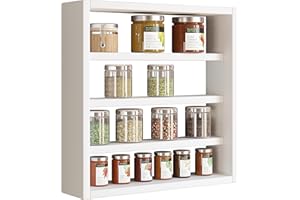 VCM Holz Küchenregal hängend | Maße ca. H. 40 x B. 40 x T. 10 cm | Hängeregal mit Vier Fächern | Wandregal | Gewürzregal | Küchenmöbel - Esaldi S