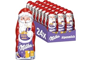 ‎MILKA Milka Schoko Hohlfiguren – Zartschmelzende Alpenmilch-Schokolade für Weihnachten, Adventskalender & Nikolaus – 24x 45g