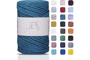 Makromecity Makramee Garn 3mm x 100m Premium Single Twisted Macrame Cord Baumwollgarn für Handwerk Schlüsselanhänger Wohndekorationen Platzteller Umhängetasche Handtasche Runner