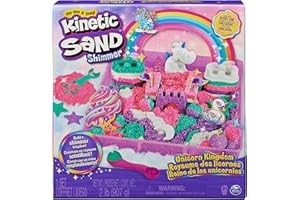 Kinetic Sand Magischer Sand – Einhorn-Königreich 907 G + 8 Formen – Erstellen Sie verschiedene hypnotisierende Formen mit diesem magischen und bunten Sand wie Knetmasse – Spielzeug für Kinder ab 3