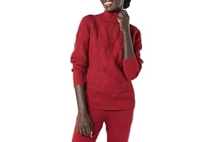 Amazon Essentials Mujer Jersey de Invierno de Manga Larga, Tejido Trenzado con Cuello en Forma de Embudo Suave al Tacto
