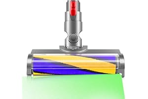 Arcets Spazzola Motorizzata con Luce Verde compatibile per Dyson V10 V8 V11 V15 V7 Rullo Morbido Adatto per Pavimenti Duri Parquet e Angoli Stretti