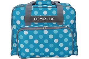 SEMPLIX Nähmaschinentasche Polka Dots 45x34x24 | stabile Transport und Aufbewahrungs Tasche in vielen frischen Farben, für alle gängigen Haushaltsnähmaschinen