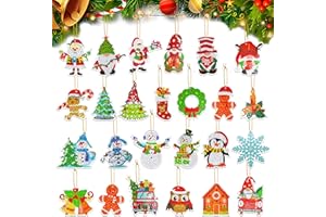 LYLIDIA Diamond Painting Sticker Weihnachten Anhänger Kinder 25pcs Klein Kristallklebemalerei Weihnachtlich Weihnachtsbaum Anhänger Diamant Painting Geschenkanhänger Weihnachten Fensterdekoration
