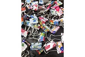 SHINEONE 15mm Small Assorted Design Foldback Clips Paper Binder Clamps Clips Bulldog Colour (30)