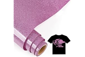 IModeur 5 Ft vinile termoadesivo Glitter viola - 30,5 x 153 cm vinile termoadesivo per tessuti, vestiti, berretti, pantaloni, termovinile vinile per Cricut Maker, Silhouette Cameo