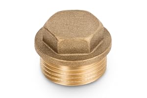 BFG Accesorios de fontanería para tuberías de agua BSP, tapa de extremo de tapón macho BSP de 3/4 pulgadas, juntas y conexiones de fontanería, latón 10 bar, temperatura máx. 95 °C, tapa ciega del
