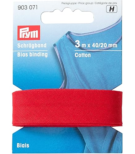 Schrägband Baumwolle 3m X 20mm - Vorgefalztes Einfassband Für Näharbeiten