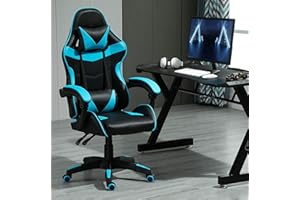 mcc direct Silla de oficina, ergonómica, silla giratoria, silla giratoria, silla para juegos, color azul