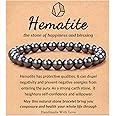 Seyaa Hematite Bracelet， Natural Stone Bracelet Beaded Stretch Bracelets Gifts for Men, Ultimate Protection Bracelet