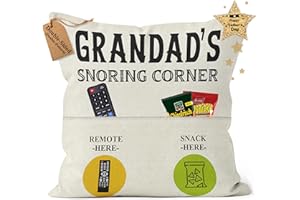 CROWNLY CRYSTAL® (Double-Sided Gifts for Grandad Gifts from Daughter Daddy Gifts with Pockets Cushion Covers 18x18 Inches Dad Gifts from Son Grandad Birthday Gifts Birthday Gift for Grandad
