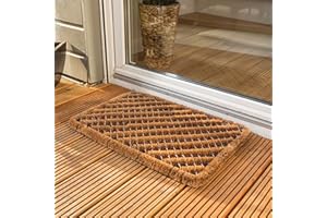 ‎ASTRA Astra Fußmatte außen Kokosmatte Kokosfaser Türmatte - Schmutzfangmatte Bürstenmatte Fußabtreter wetterfest - strapazierfähiger Fußabstreifer Streifen 40x60 cm