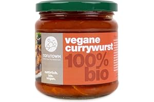 TofuTown Vegane Currywurst im Glas 6x350g – Geschmack wie das Original, perfekt gewürzt, nachhaltig & ohne künstliche Zusätze – Hochwertiger Fleischersatz aus natürlichen Zutaten