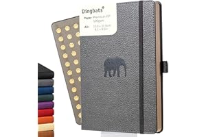 DINGBATS* NOTEBOOKS Dingbats - Wildlife Cuaderno Mediano Rayado, Elefante Gris, A5 - Tapa Dura - Papel Crema De 100 Gsm A Prueba - Incluye Cierre Elástico Y Marcador