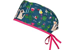 Pilucaps, Gorro quirófano pelo corto modelo SELVA ZAFIRO ajustable con tiras de atar para mujer y hombre 100% algodón