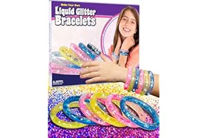 PURPLE LADYBUG Schmuck Basteln Mädchen - Glitzer Mädchen Armbänder - Coole Ostergeschenke Kinder ab 6 Jahre, Geschenk Mädchen 7-12 Jahre und Teenager Mädchen Geschenke - Armband Bastelset Ostern