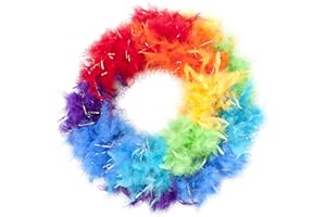Bock op Kölle Feather Boa 180 cm with Glitter, 20s Costume, Gala, Theme Parties, Carnival, Craft Material (Colourful)