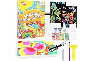 BLOT Kit di pittura per marmorizzazione acqua per bambini 7 Colori Vernice marmorizzante ad acqua Kit di Pittura Marmorizzata Regalo per Ragazze e Ragazzi 6+ anni