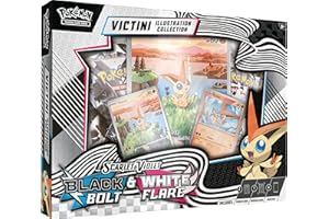 Pokémon TCG Unova Victini Illustration Collection, 1 Full-Art Foil Promo Card, 4 Booster Packs & 1 Oversize Illustration Rare-Style Foil Promo Card