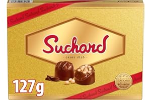 Suchard Chocolates, Box of 14 Chocolate Chocolates with Milk and Puffed Rice, Authentic Nougat Flavor, The Taste of Christmas - 127g