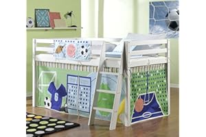 Noa and Nani Cabin Bed Mid Sleeper in WHITE with Tent SPORTS 578WG SPORTS