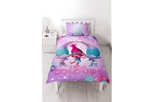 DREAMWORKS TROLLS Trolls 'Glow' Panel Single Duvet Set - Large Print Design