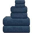 MyOwn Ultra Soft 6 Pack Cotton Towel Set, Includes 2 Oversized Bath Towels 70 x 140 cm, 2 Hand Towels 40 x 60 cm and 2 Washbeds 30 x 30 cm, Mineral Blue