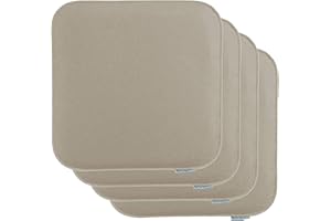 Brandsseller Set di 4 Cuscini in Feltro 35x35x2 cm – Cuscini quadrati e robusti per sedie da interno ed esterno, imbottiti e resistenti - Beige