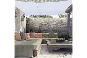 CLARA SHADE SAILS Clara Sun Shade Sail Square 3m White Garden UV Waterproof Canopy Awning Screen Shelter Gazebo Pergola Patio Conservatory Protective Indoor Outdoor Block Free Rope