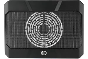 Cooler Master Notepal X150R - Laptop Cooling Pad with Blue LED, 160mm Silent Fan, Metal Mesh Surface, Black - Supports Laptops Up to 17"