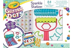 Crayola Glitter Dots - Sparkle Station Set, per Giocare e Creare con Il Glitter Modellabile, attività Creativa e Idea Regalo, 04-0804