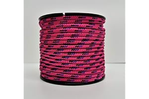 Rota Marine 3 mm 19 MT Mini bobines Polyester tressée Corde Tente de bateau Kayak Mini bobines, PINK BLACK & PURPLE FLECK
