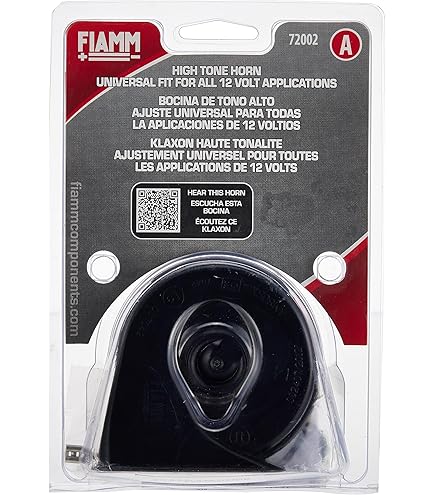 FIAMM 72012 Low Note Replacement Horn - 125 DB Universal Vehicle Horn For Cars, UTV, ATV & Motorcycles